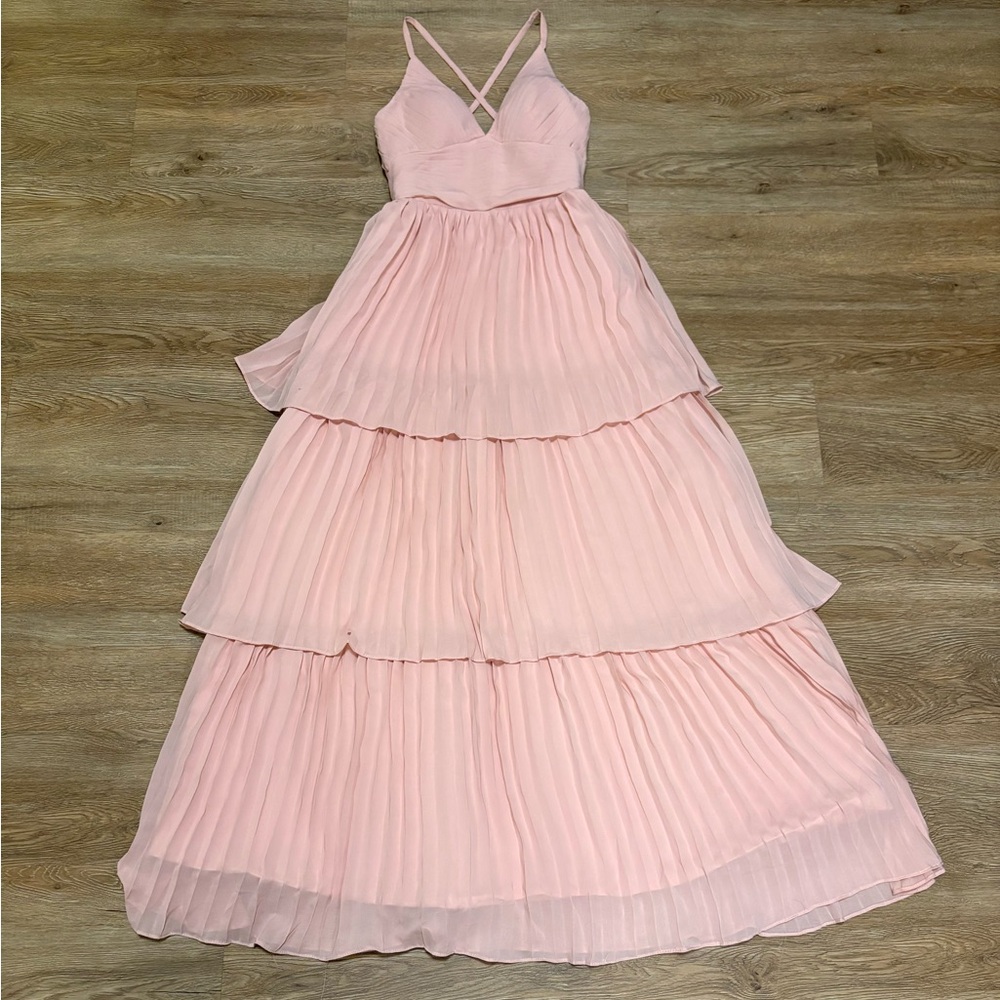 Elegant Pink Layered Dress